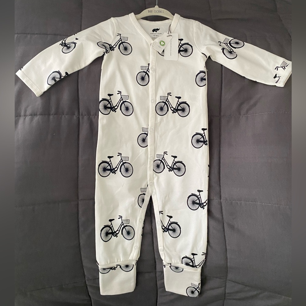 Monica & Andy One-Piece Black Bicycle Print